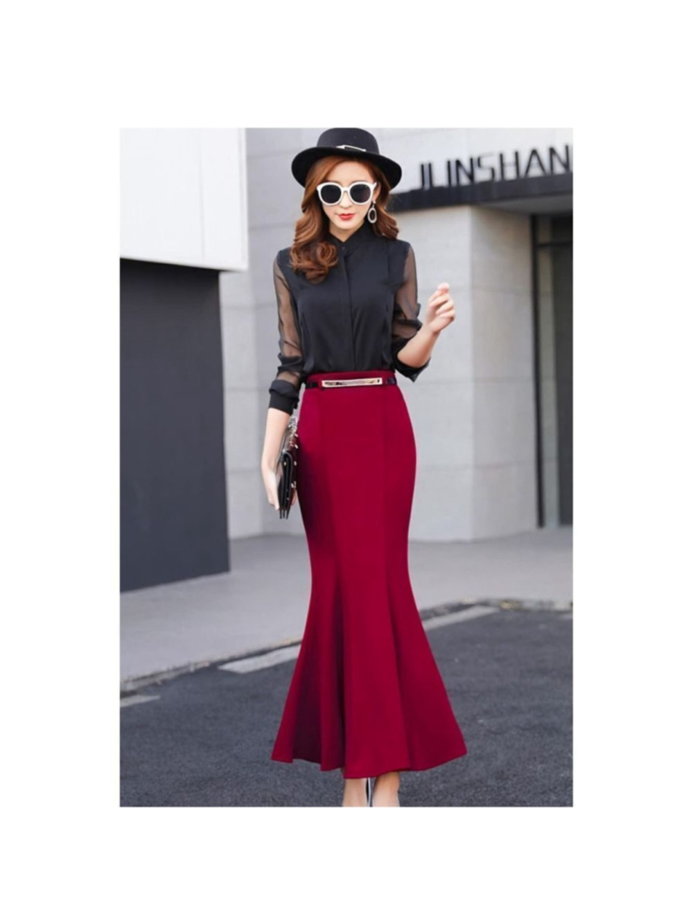 NEW Bodycon Stretchy High Waist Fishtail Mermaid Maxi Skirt S